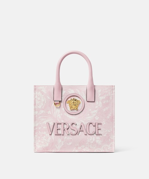 VERSACE(ヴェルサーチ)の「ラ メドゥーサ プリント スモール キャンバス トート(トートバッグ・レディース・ライトピンク/ホワイト×ゴールド・ONE SIZE)」の2枚目の写真