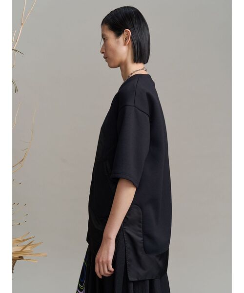UN3D.(アンスリード)の「ROUND POCKET SWEAT TOP / ラウンドポケットスウェットトップ(Tシャツ/カットソー・レディース・その他1/ブラック・36/38)」の6枚目の写真