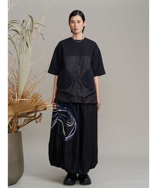 UN3D.(アンスリード)の「ROUND POCKET SWEAT TOP / ラウンドポケットスウェットトップ(Tシャツ/カットソー・レディース・その他1/ブラック・36/38)」の9枚目の写真