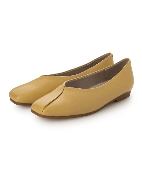 ing(イング)の「【WEB限定】スクエアトゥフラットシューズ(バレエシューズ・レディース・イエロー/ダークブラウン/ブラック/アイボリー・24.5cm/24cm/23.5cm/23cm/22.5cm)」の4枚目の写真