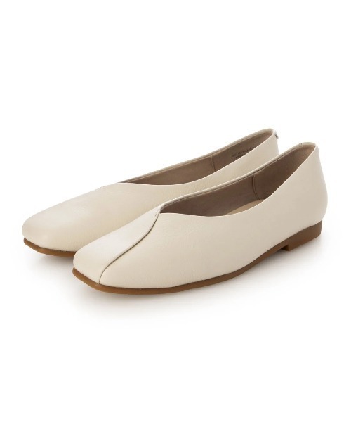 ing(イング)の「【WEB限定】スクエアトゥフラットシューズ(バレエシューズ・レディース・イエロー/ダークブラウン/ブラック/アイボリー・24.5cm/24cm/23.5cm/23cm/22.5cm)」の2枚目の写真