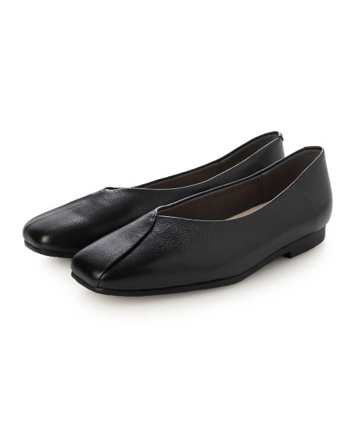 ing(イング)の「【WEB限定】スクエアトゥフラットシューズ(バレエシューズ・レディース・イエロー/ダークブラウン/ブラック/アイボリー・24.5cm/24cm/23.5cm/23cm/22.5cm)」の3枚目の写真