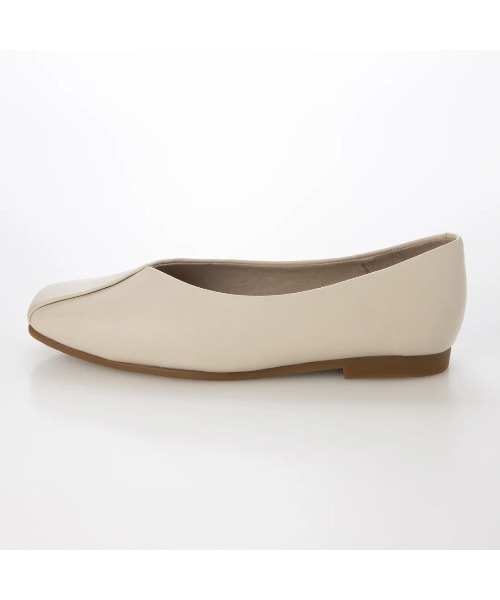 ing(イング)の「【WEB限定】スクエアトゥフラットシューズ(バレエシューズ・レディース・イエロー/ダークブラウン/ブラック/アイボリー・24.5cm/24cm/23.5cm/23cm/22.5cm)」の5枚目の写真