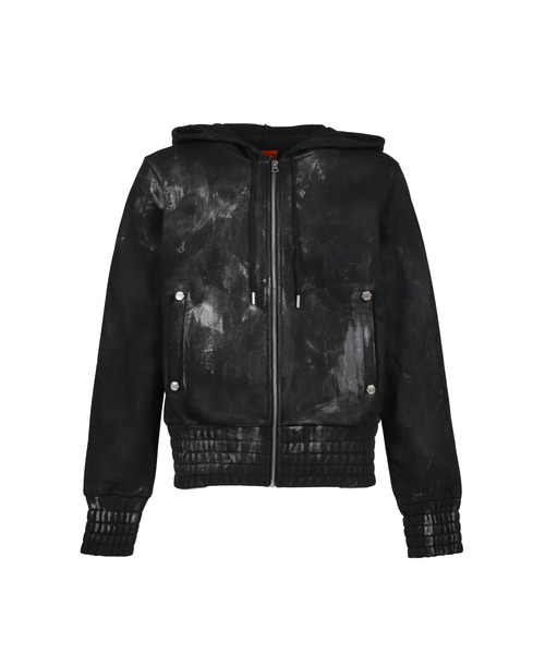 NUBIAN(ヌビアン)の「SKIDDING HOODIE ZIPUP(パーカー・メンズ・ブラック・LARGE/MEDIUM/SMALL)」の1枚目の写真