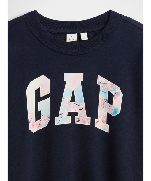 GAP（ギャップ）の「ヴィンテージソフト フレンチテリー リラックスフィット SAKURA GAPロゴスウェットシャツ (キッズ)（スウェット・キッズ・ネイビー/ホワイト・120cm/130cm/140cm/150cm/160cm）」の5枚目の写真