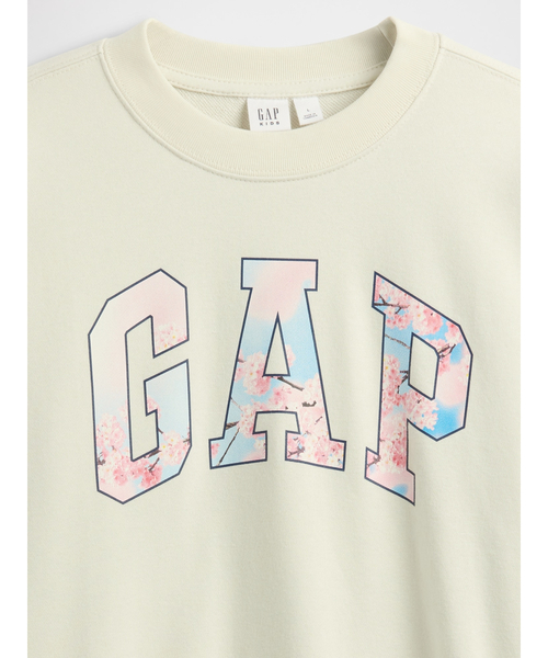 GAP（ギャップ）の「ヴィンテージソフト フレンチテリー リラックスフィット SAKURA GAPロゴスウェットシャツ (キッズ)（スウェット・キッズ・ネイビー/ホワイト・120cm/130cm/140cm/150cm/160cm）」の6枚目の写真