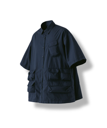 Slather Utility Pocket Half Shirt - Navy