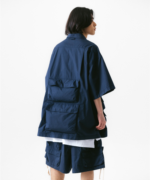 ANGLAN(アングラン)の「Slather Utility Pocket Half Shirt - Navy(シャツ/ブラウス・メンズ・その他・ONE SIZE)」の3枚目の写真