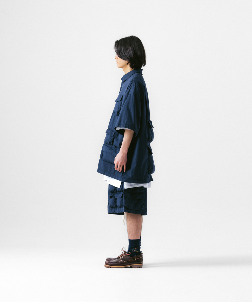 ANGLAN(アングラン)の「Slather Utility Pocket Half Shirt - Navy(シャツ/ブラウス・メンズ・その他・ONE SIZE)」の6枚目の写真