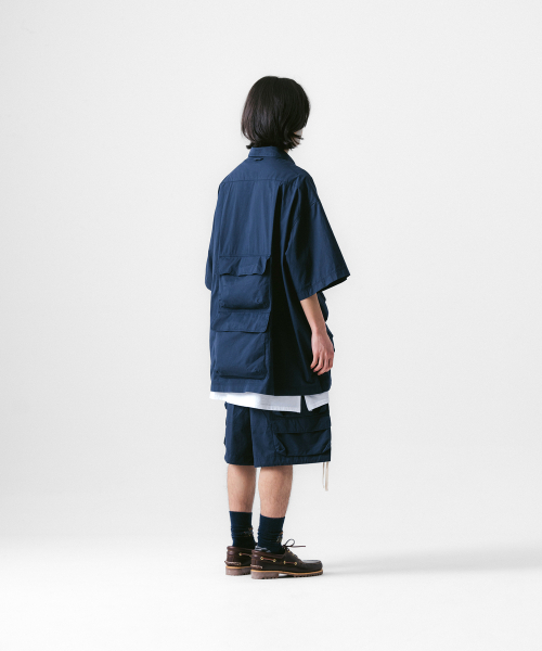 ANGLAN(アングラン)の「Slather Utility Pocket Half Shirt - Navy(シャツ/ブラウス・メンズ・その他・ONE SIZE)」の7枚目の写真