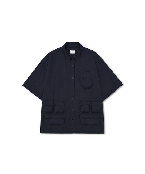 ANGLAN(アングラン)の「Slather Utility Pocket Half Shirt - Navy(シャツ/ブラウス・メンズ・その他・ONE SIZE)」の8枚目の写真