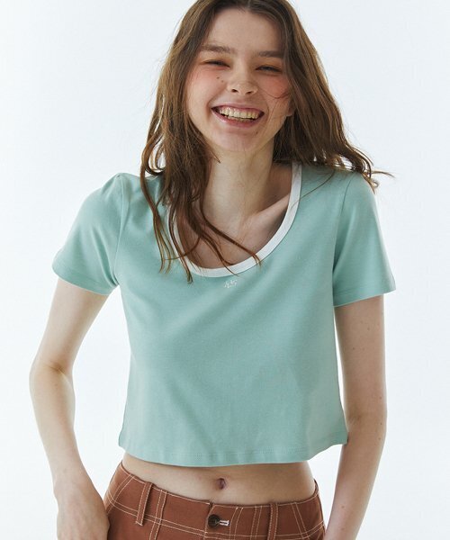 RAVEROUS(レイバーロス)の「RVS リンガークロップTシャツ ミント(Tシャツ/カットソー・レディース・その他・1)」の1枚目の写真