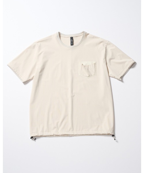 wjk（ダヴルジェイケイ）の「drawstring leather pocket S/S（Tシャツ/カットソー・メンズ・チャコールグレー/ブラック/ライトベージュ・SMALL/MEDIUM/LARGE/X-LARGE）」の21枚目の写真
