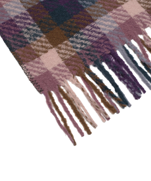 THECOLDESTMOMENT（ザコールデストモーメント）の「TCM mini logo check heavy muffler (purple/pink)（マフラー・レディース・その他・ONE SIZE）」の5枚目の写真