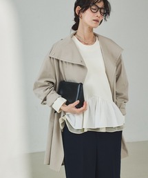 qualite | 残りわずか！在庫あるのみ！【大人のスプリングコート】オーバースタンドコート/春服/オフィスカジュアル(トレンチコート)