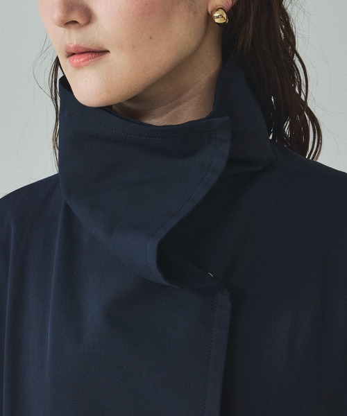 qualite（カリテ）の「【大人のスプリングコート】オーバースタンドコート/春服/オフィスカジュアル（トレンチコート・レディース・グレイッシュベージュ/ネイビー・36/38）」の20枚目の写真