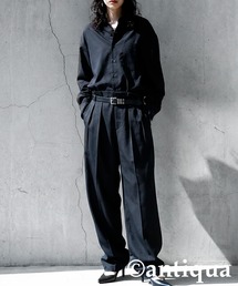 antiqua（アンティカ）の「ワイドシルエット オールインワン（つなぎ/オールインワン）」