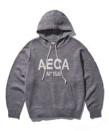 AECA（エイカ）の「AECA BIG LOGO WOOL HOOD KNIT-GREY（ニット/セーター）」
