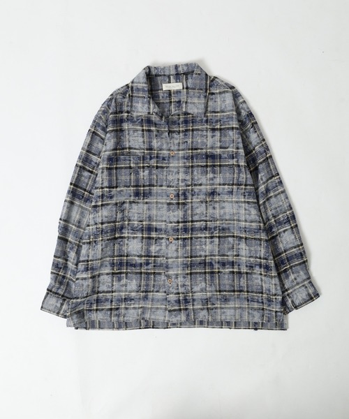 many men many mind(メニーメンメニーマインド)の「MANYMENMANYMINDS / ダメージチェック/L/Sワークシャツ(シャツ/ブラウス・メンズ・レッド/グリーン/ネイビー・M/L/XL)」の8枚目の写真
