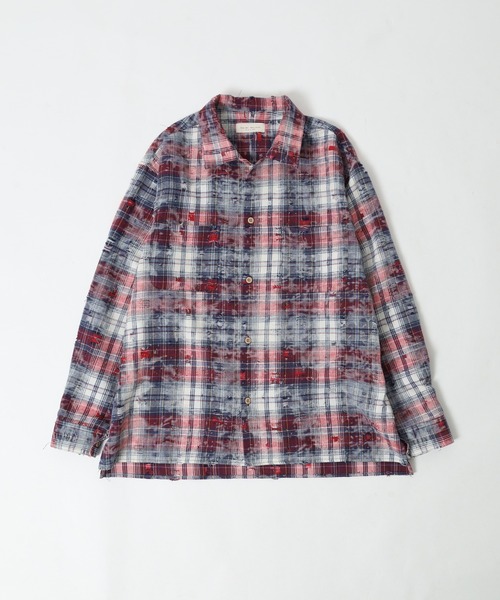 many men many mind(メニーメンメニーマインド)の「MANYMENMANYMINDS / ダメージチェック/L/Sワークシャツ(シャツ/ブラウス・メンズ・レッド/グリーン/ネイビー・M/L/XL)」の10枚目の写真