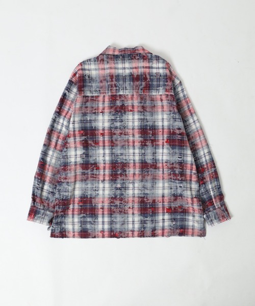many men many mind(メニーメンメニーマインド)の「MANYMENMANYMINDS / ダメージチェック/L/Sワークシャツ(シャツ/ブラウス・メンズ・レッド/グリーン/ネイビー・M/L/XL)」の16枚目の写真
