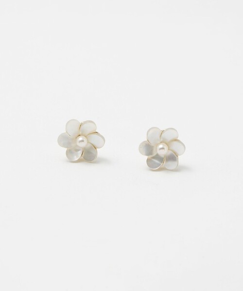 coussinet fleur フラワー ピアス シェル フラワー ピアス（ピアス（両耳用））｜green label relaxing