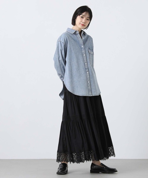 Gready Brilliant（グレディブリリアン）の「ヘムレースティアードスカート（スカート・レディース・オフホワイト/ブラック・38）」の13枚目の写真