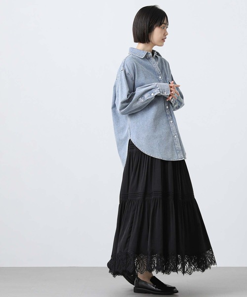 Gready Brilliant（グレディブリリアン）の「ヘムレースティアードスカート（スカート・レディース・オフホワイト/ブラック・38）」の14枚目の写真