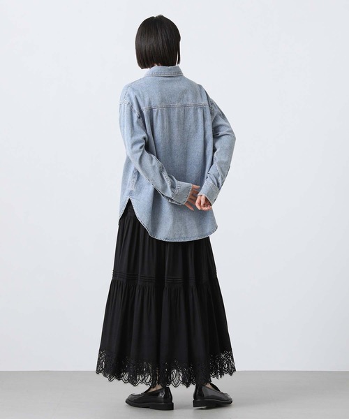 Gready Brilliant（グレディブリリアン）の「ヘムレースティアードスカート（スカート・レディース・オフホワイト/ブラック・38）」の15枚目の写真