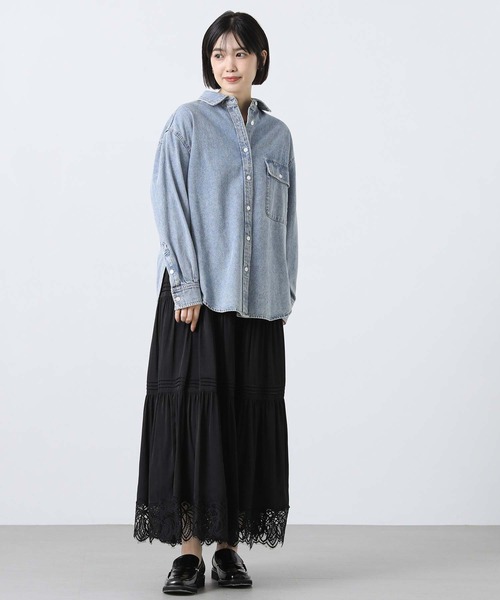 Gready Brilliant（グレディブリリアン）の「ヘムレースティアードスカート（スカート・レディース・オフホワイト/ブラック・38）」の16枚目の写真