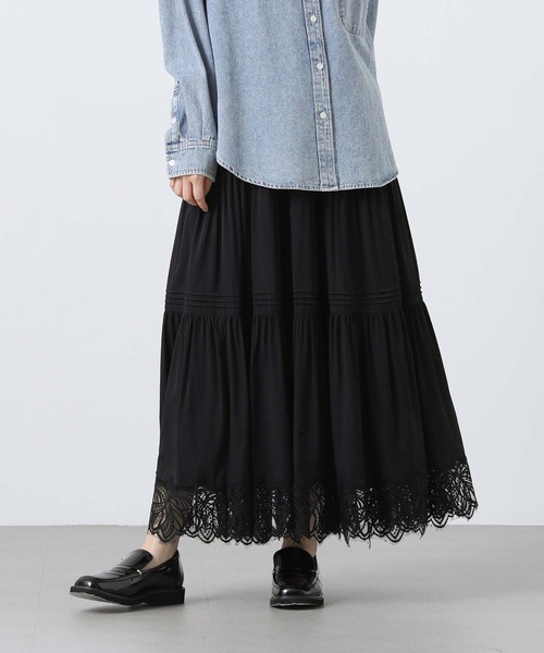 Gready Brilliant（グレディブリリアン）の「ヘムレースティアードスカート（スカート・レディース・オフホワイト/ブラック・38）」の20枚目の写真