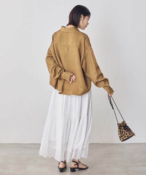 Gready Brilliant（グレディブリリアン）の「ヘムレースティアードスカート（スカート・レディース・オフホワイト/ブラック・38）」の5枚目の写真