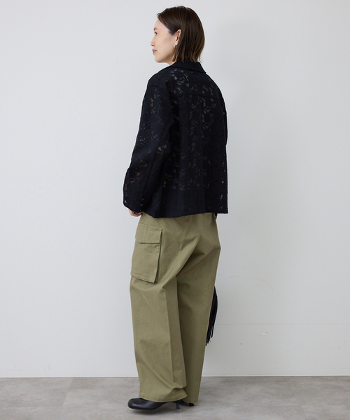 SLOBE IENA（スローブイエナ）の「バックサテンミリタリーパンツ（カーゴパンツ・レディース・ネイビー/カーキ・36/38）」の6枚目の写真