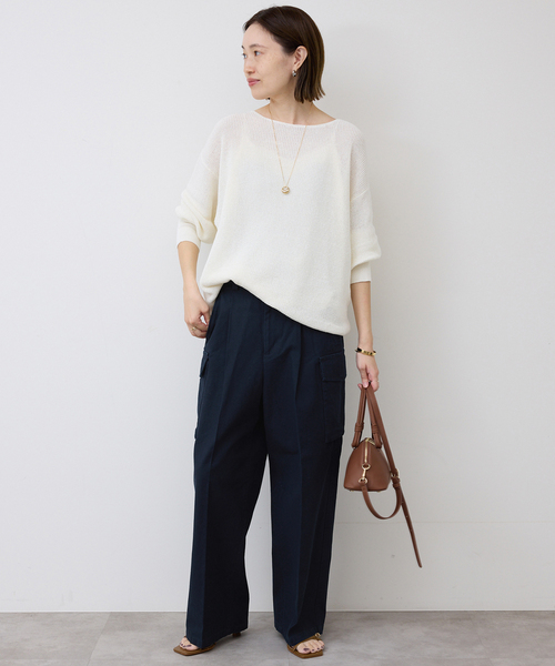 SLOBE IENA（スローブイエナ）の「バックサテンミリタリーパンツ（カーゴパンツ・レディース・ネイビー/カーキ・36/38）」の9枚目の写真