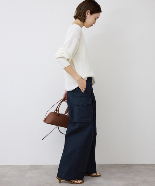 SLOBE IENA（スローブイエナ）の「バックサテンミリタリーパンツ（カーゴパンツ・レディース・ネイビー/カーキ・36/38）」の10枚目の写真