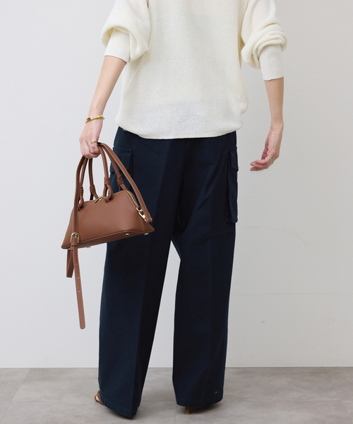 SLOBE IENA（スローブイエナ）の「バックサテンミリタリーパンツ（カーゴパンツ・レディース・ネイビー/カーキ・36/38）」の15枚目の写真