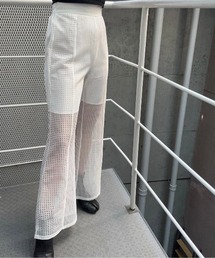 ENCLOSURE（エンクロージャー）の「【ENCLOSURE】Double square mesh flare pants（その他パンツ）」