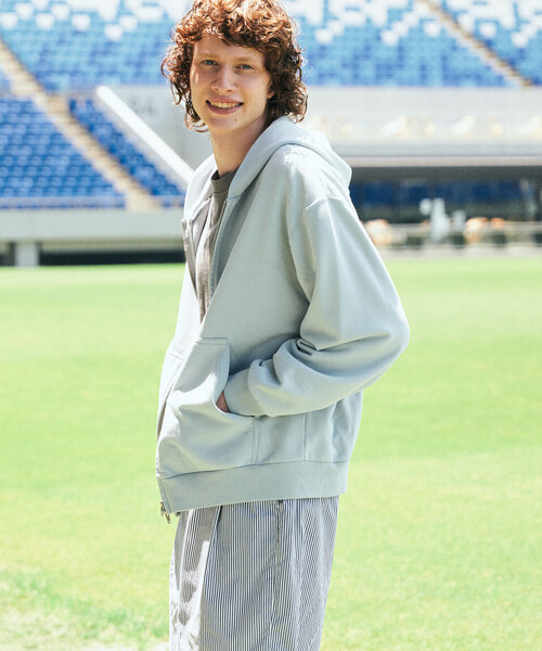 GYMPHLEX（ジムフレックス）の「Gymphlex | フレンチテリー ジップパーカー MEN（パーカー・メンズ・チャコール/ライトグレー・M/L）」の13枚目の写真