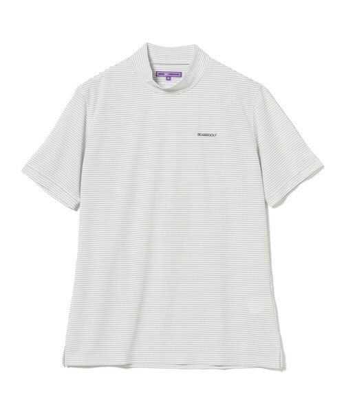 BEAMS GOLF(ビームスゴルフ)の「PURPLE LABEL / ジャカードボーダー モックネックシャツ(スウェット・メンズ・グレー/ネイビー/ブルー・MEDIUM/SMALL/X-LARGE/LARGE)」の2枚目の写真