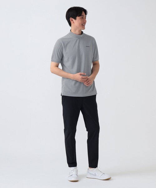 BEAMS GOLF(ビームスゴルフ)の「PURPLE LABEL / ジャカードボーダー モックネックシャツ(スウェット・メンズ・グレー/ネイビー/ブルー・MEDIUM/SMALL/X-LARGE/LARGE)」の15枚目の写真