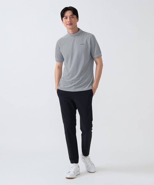 BEAMS GOLF(ビームスゴルフ)の「PURPLE LABEL / ジャカードボーダー モックネックシャツ(スウェット・メンズ・グレー/ネイビー/ブルー・MEDIUM/SMALL/X-LARGE/LARGE)」の16枚目の写真