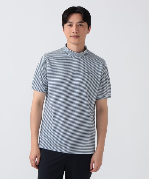 BEAMS GOLF(ビームスゴルフ)の「PURPLE LABEL / ジャカードボーダー モックネックシャツ(スウェット・メンズ・グレー/ネイビー/ブルー・MEDIUM/SMALL/X-LARGE/LARGE)」の17枚目の写真