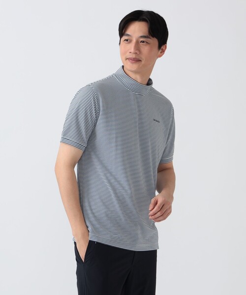 BEAMS GOLF(ビームスゴルフ)の「PURPLE LABEL / ジャカードボーダー モックネックシャツ(スウェット・メンズ・グレー/ネイビー/ブルー・MEDIUM/SMALL/X-LARGE/LARGE)」の18枚目の写真