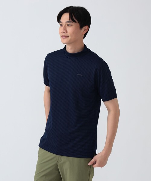 BEAMS GOLF(ビームスゴルフ)の「PURPLE LABEL / ジャカードボーダー モックネックシャツ(スウェット・メンズ・グレー/ネイビー/ブルー・MEDIUM/SMALL/X-LARGE/LARGE)」の21枚目の写真