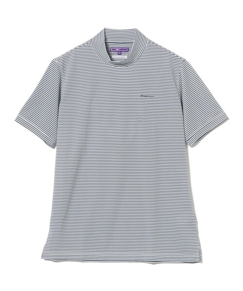 BEAMS GOLF(ビームスゴルフ)の「PURPLE LABEL / ジャカードボーダー モックネックシャツ(スウェット・メンズ・グレー/ネイビー/ブルー・MEDIUM/SMALL/X-LARGE/LARGE)」の10枚目の写真