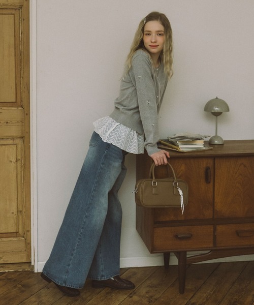 archives（アルシーヴ）の「【アンチピリング】小花柄刺繍ニットカーディガン（カーディガン/ボレロ・レディース・アイボリー/グレー/ネイビー・MEDIUM）」の12枚目の写真