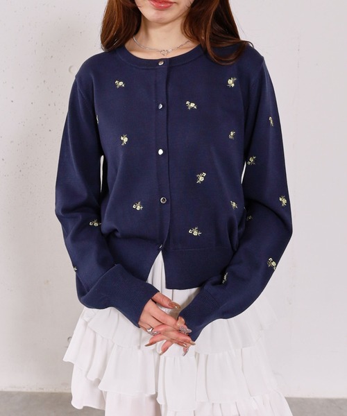 archives（アルシーヴ）の「【アンチピリング】小花柄刺繍ニットカーディガン（カーディガン/ボレロ・レディース・アイボリー/グレー/ネイビー・MEDIUM）」の22枚目の写真