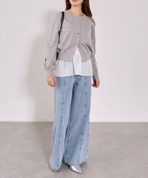 archives（アルシーヴ）の「【アンチピリング】小花柄刺繍ニットカーディガン（カーディガン/ボレロ・レディース・アイボリー/グレー/ネイビー・MEDIUM）」の17枚目の写真