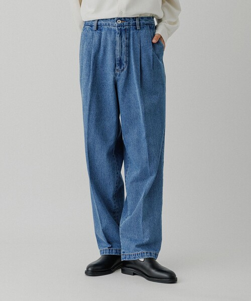 ADAM ET ROPE'（アダムエロペ）の「ワイド イージー ブリーチ デニムパンツ / ADAM ET ROPE' JEANS -GRID-（デニムパンツ・メンズ・ブルー系その他4・M/L）」の2枚目の写真