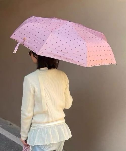 Made in I（メイドインアイ）の「ミルキードット晴雨折りたたみ傘（折りたたみ傘・レディース・ホワイト/ブラック/アイボリー/ピンク/ブラウン/ミント/グレー/ブラウン系その他・FREE）」の8枚目の写真